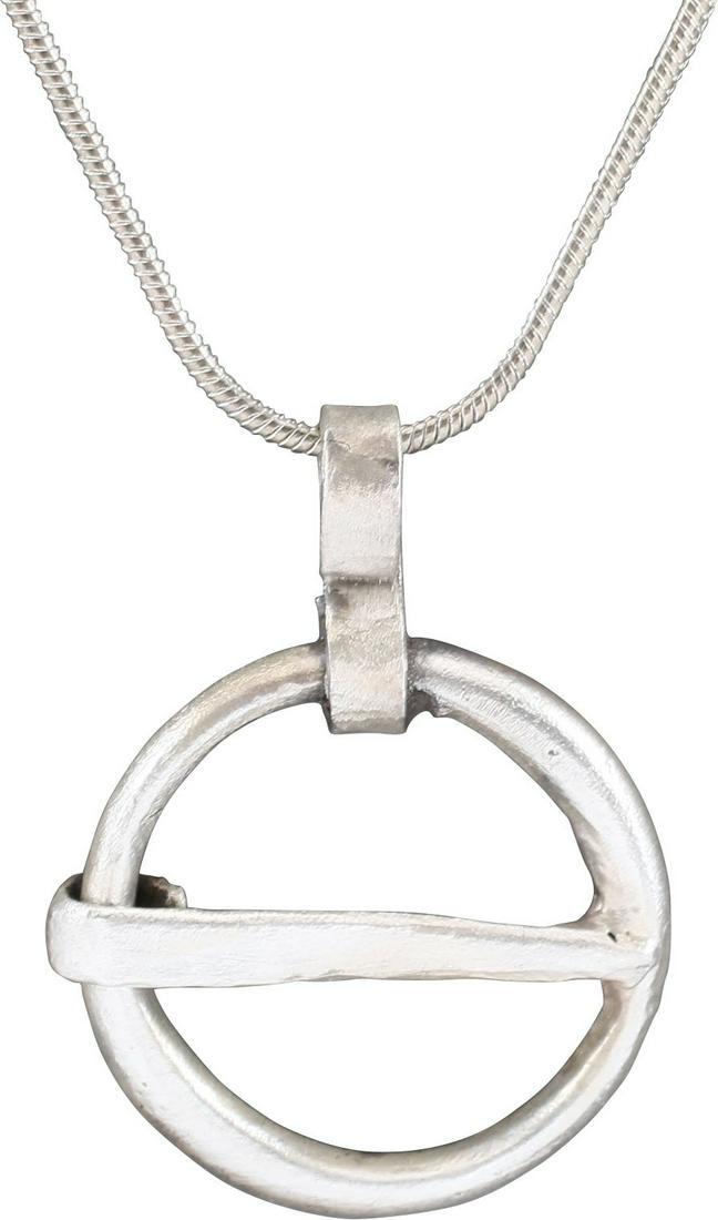 VIKING PROTECTIVE ARMOR BROOCH NECKLACE, 10TH CENTURY AD: Worn in numbers on the surface of the jerkin, these small metal brooches provided a measure of protection against sword cuts and, in fact, were a form of armor. See current Public Television programmi