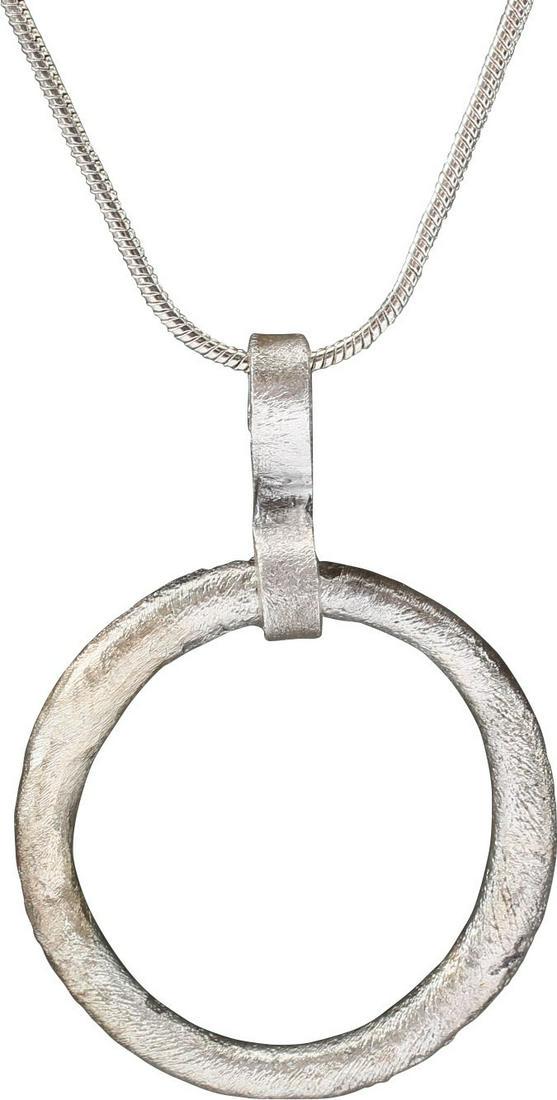 CELTIC PROSPERITY RING NECKLACE C.400-100 BC JEWELRY: Before the Roman invasion of the British Isles, rings of bronze, silver, and gold were used as a means of exchange, particularly in Ireland. Most exchanges of goods and property were conducted by bart