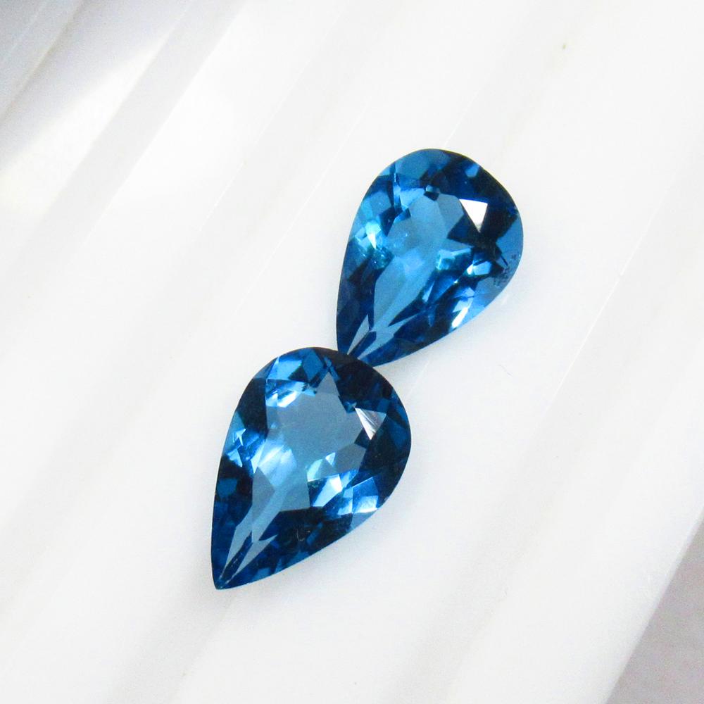 6.24 Ctw Natural London Blue Topaz Pear Pair (1 of 3)