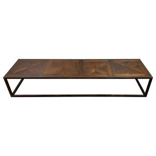 Solid Bronze Based Antique Table top Coffee or Low Table: Solid bronze based antique table top coffee or low table. This certainly custom designer made coffee or low table is simply magnificent. Long and lean to fit a large sofa or living area this one of a