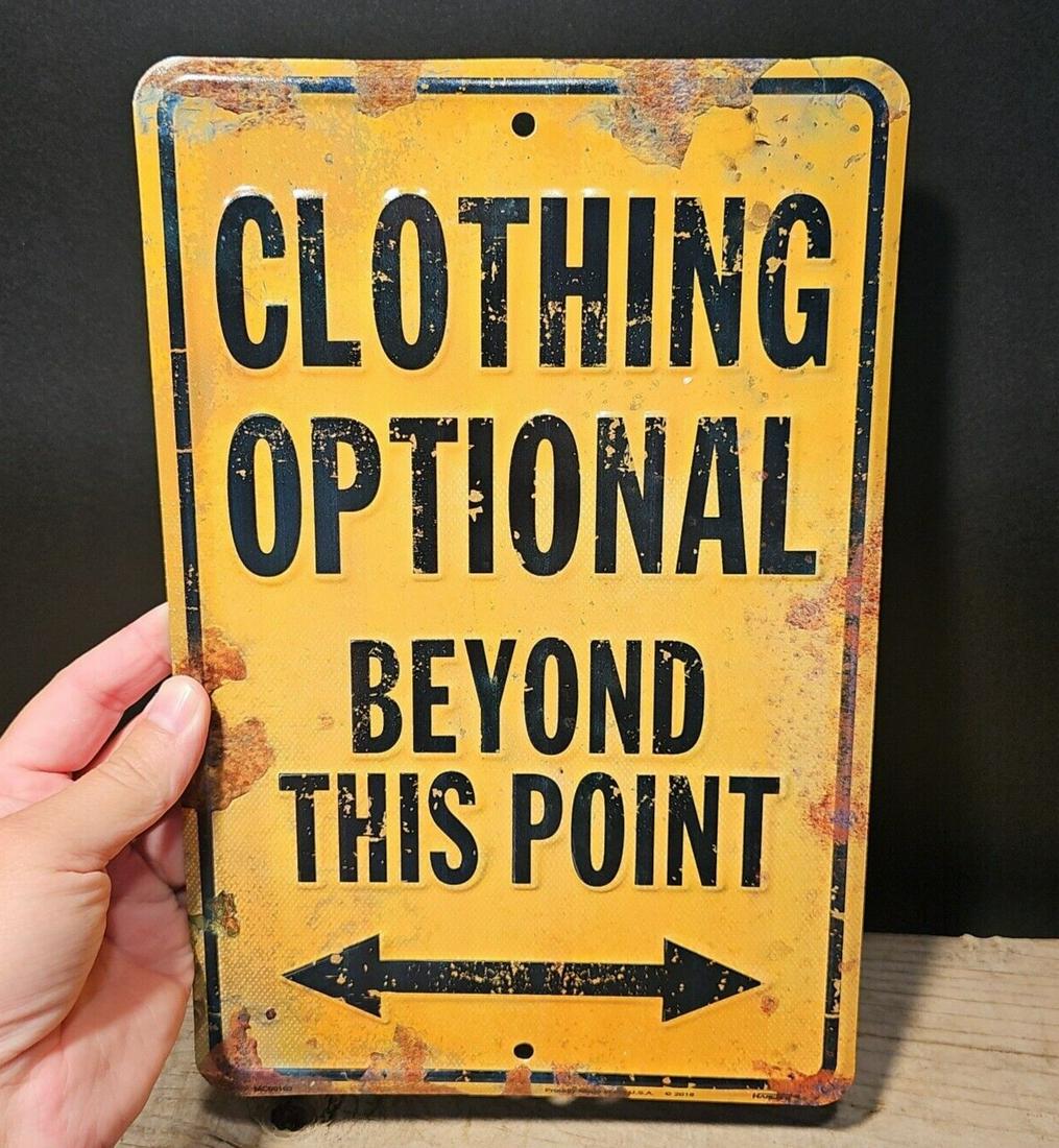 12" Clothing Optional Beyond This Point Sign (1 of 12)