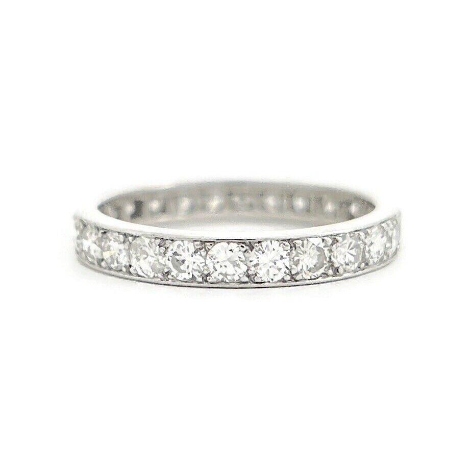 Estate Pave Diamond Wedding Band Eternity Ring Platinum, 1.60 CTW, 3.57 Gr (1 of 6)