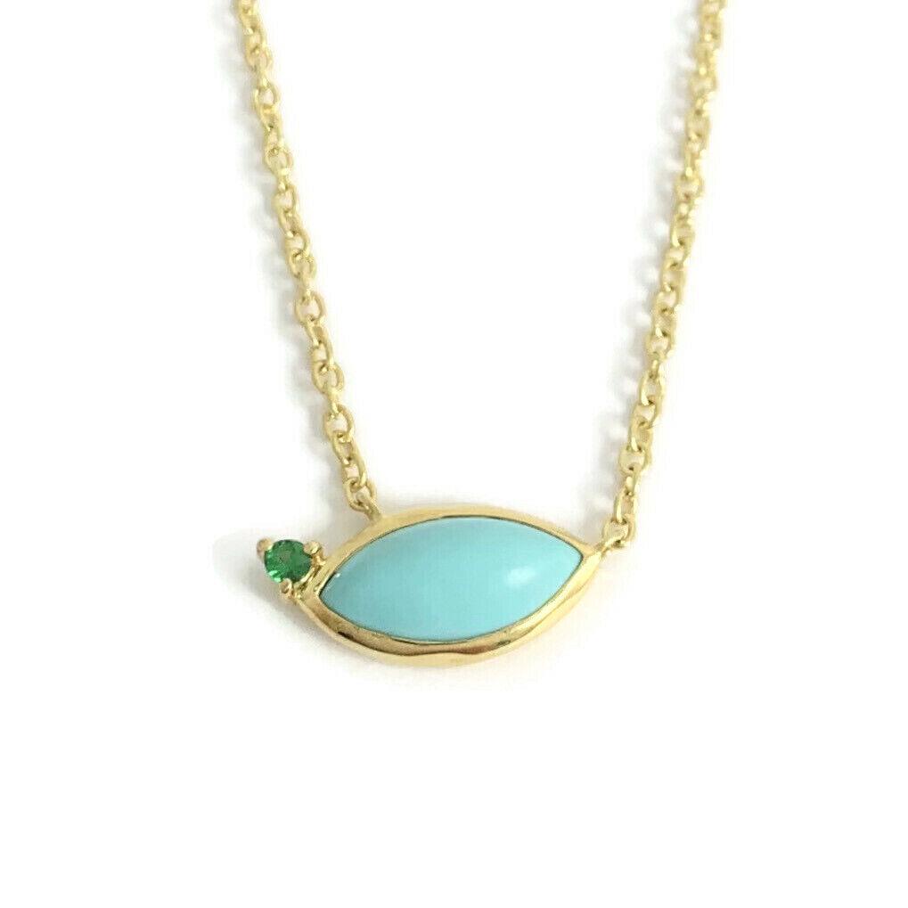 Ippolita Turquoise Emerald Pendant Necklace 18K Yellow Gold, 4.42 Grams (1 of 7)