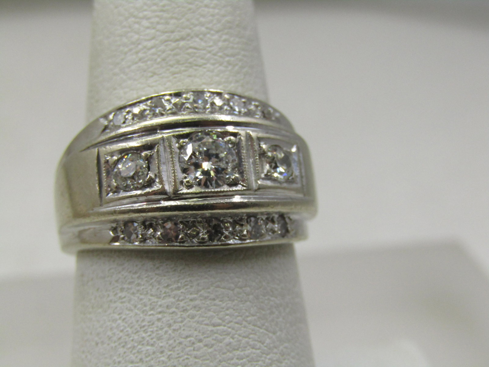Vintage 14kt Men's Multi-Diamond Ring, Sz. 7.5, Appx. .55tcw, Mid-Century (1 of 12)