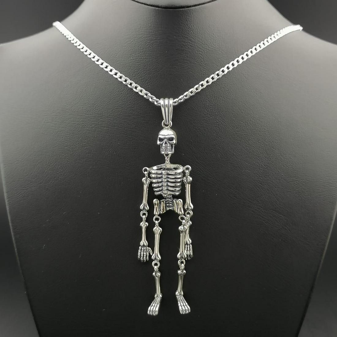 925 Silver Chain with Skeleton Pendant (1 of 8)