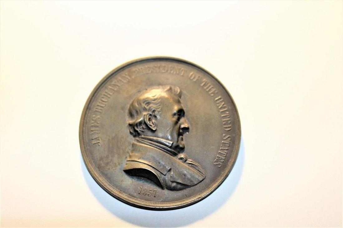 Medillion Presidential Coin: Title: Medillion Presidential Coin Description: A James Buchanan Medallion . Bronze one in great shape . Heavy Selling my collection of Art and Antiques . Retired now . Details: NA Reserve: $60.00 Shi
