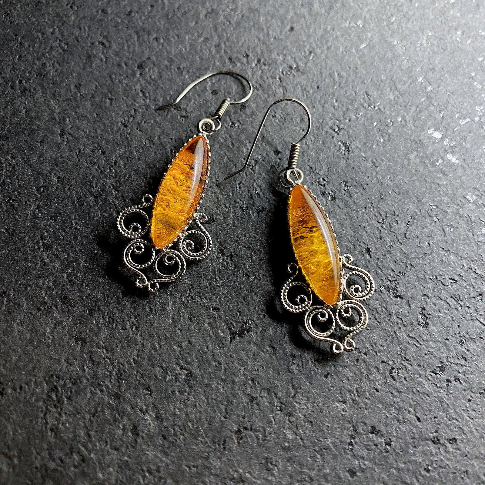 Magnificent Unique Vintage Amber Earrings (1 of 7)