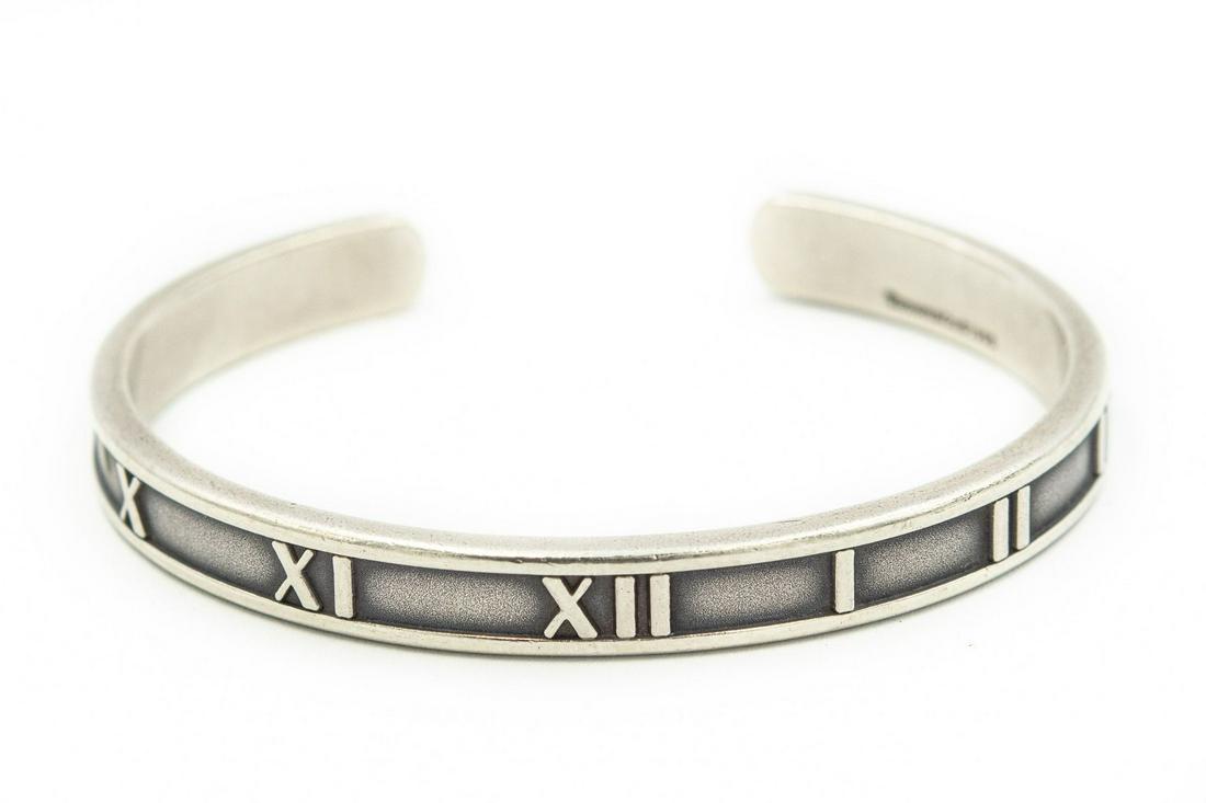 Estate Tiffany & Co Sterling Silver "Atlas" Open End Cuff Bracelet Circa 1995 (1 of 5)