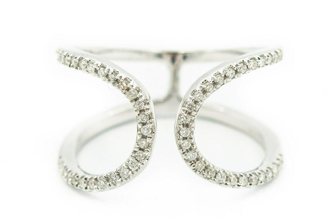 Estate White Gold and Double Row Diamond Ring (1 of 4)