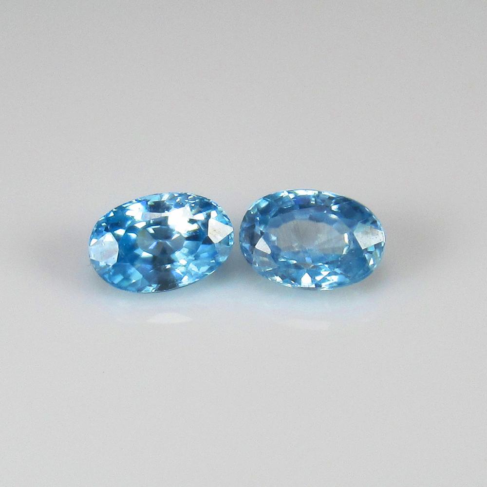 Natural Blue Zircon Pair - 1.33 Ct: No Reserve! Shipping: Domestic: Flat-rate of $7.00 to anywhere within the contiguous U.S. International: Foreign shipping rates are determined by destination. International shipping may be subject to 
