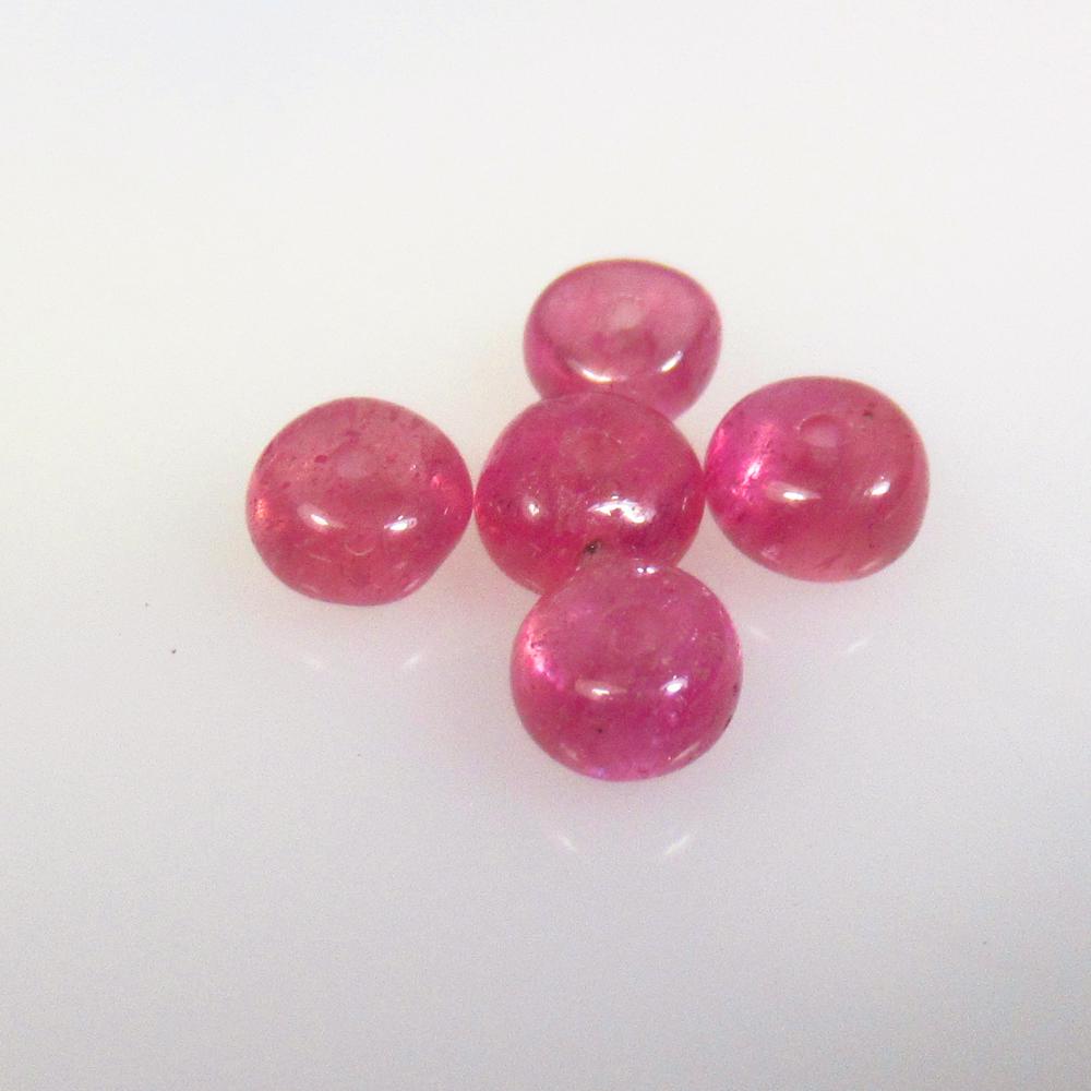 3.82 Ctw Natural 5 Red Ruby Round Beads (1 of 2)