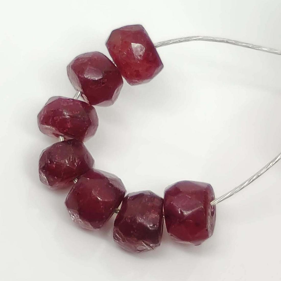 4.30 Ct Natural Red Ruby Faceted 7 Drilled Beads (1 of 1)