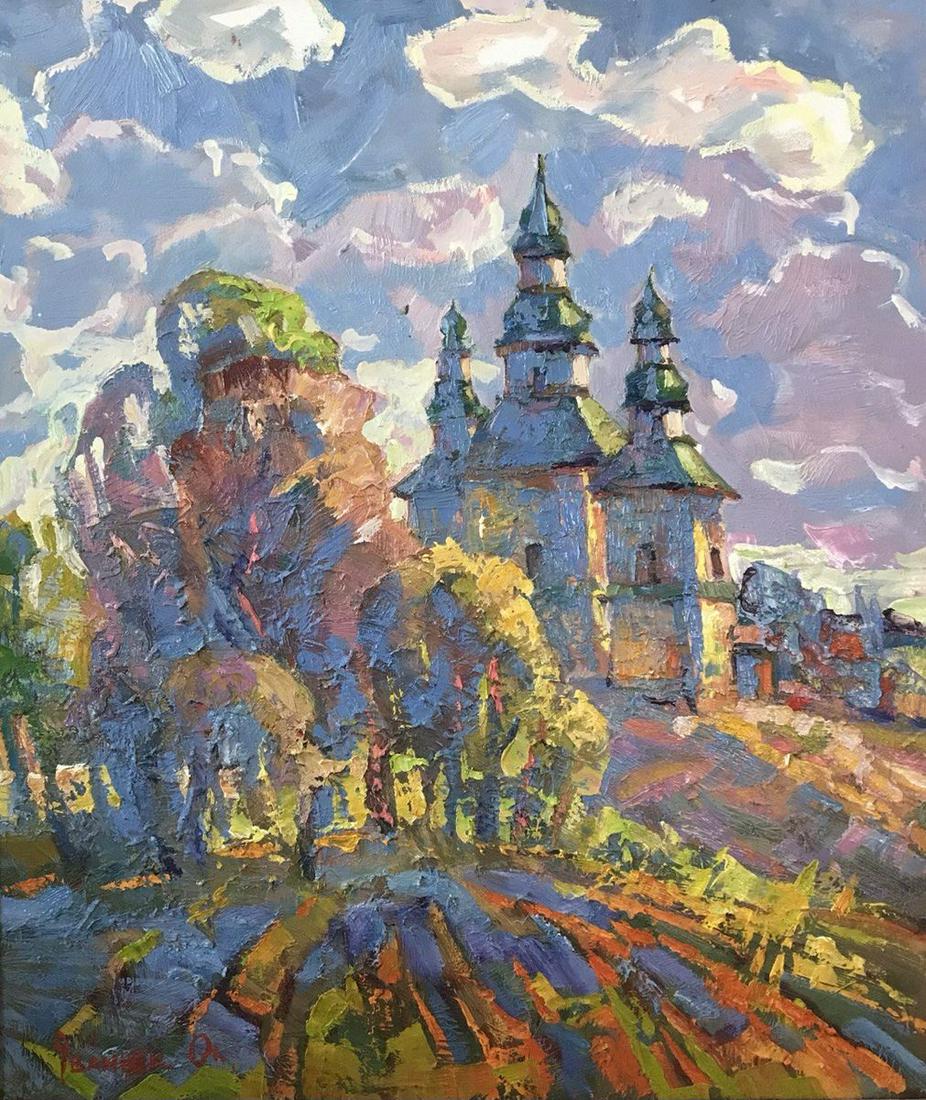 Oil painting Church of St. Trinity village Pustoviytivka Kalenyuk Оksаnа (1 of 5)