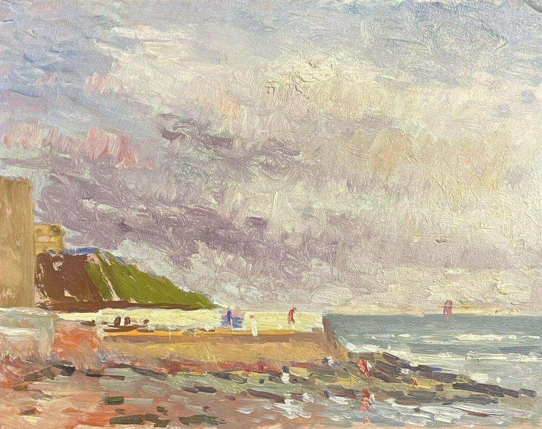MAURICE MAZEILIE - FRENCH IMPRESSIONIST OIL OCEAN BEACH COASTAL VIEW (1 of 4)