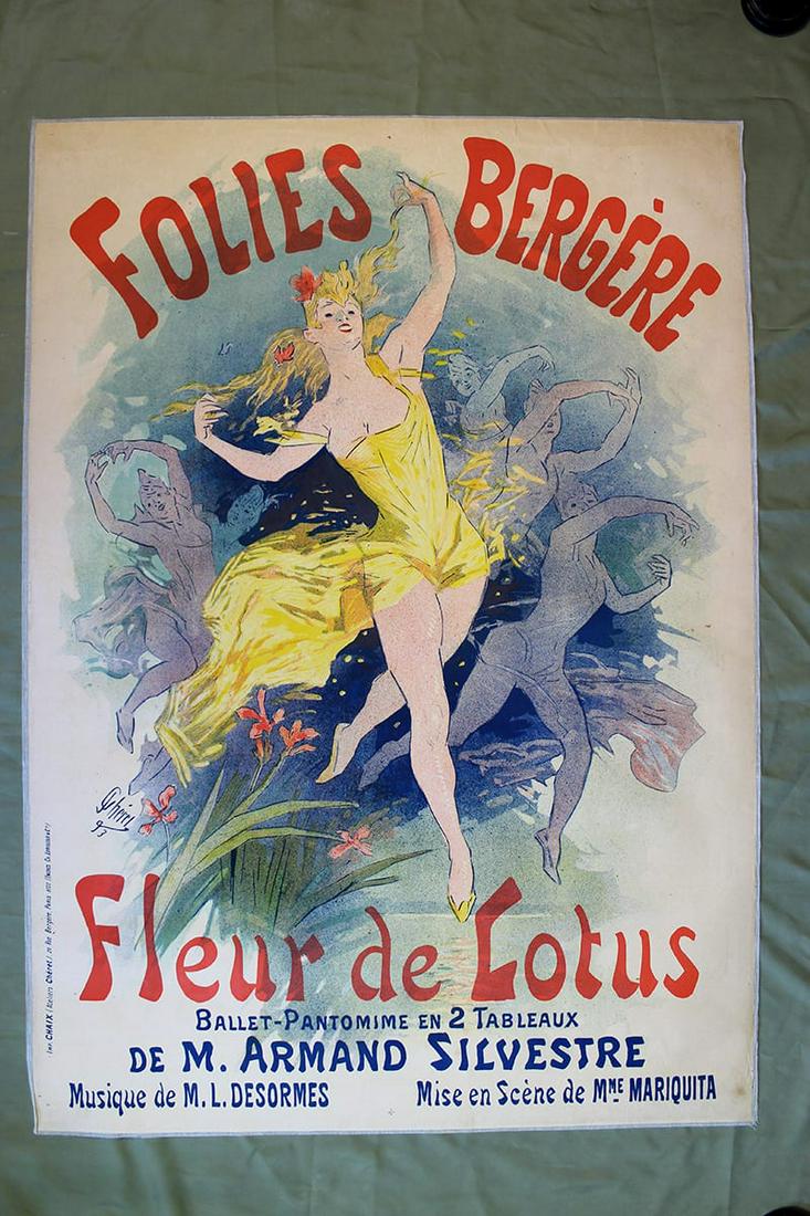 Folies Bergere - Art By Cheret (1893) 34.75" X 49" French Theater Advertising Poster (1 of 1)