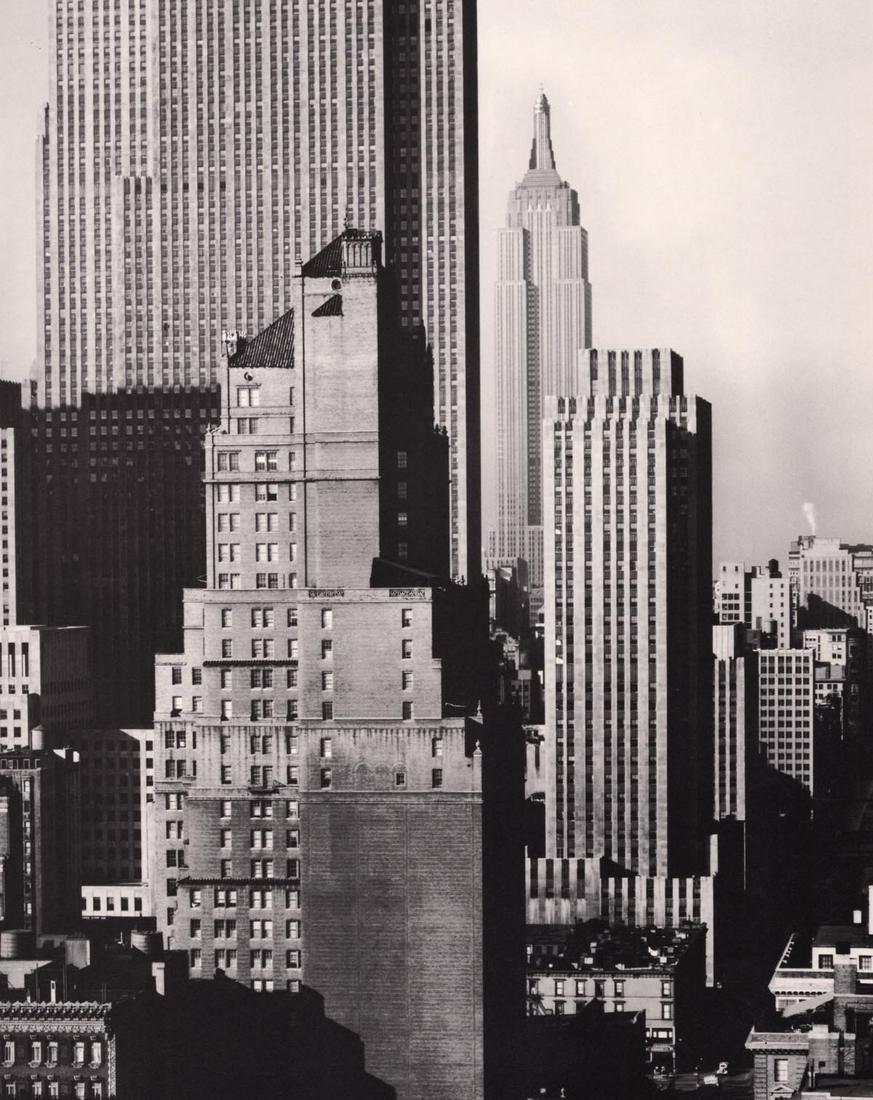 ANSEL ADAMS - New York City c. 1938: Artist: ANSEL ADAMS Print Title: New York City c. 1938 Printing Date: 1970’s Medium:photo-lithograph Printed in: the USA Image Size: approx. 11.5 x 9” Additional Information: COAS included