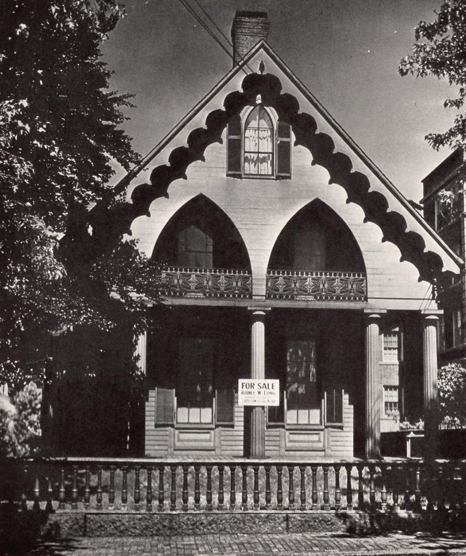WALKER EVANS - Wooden Gothic House, Mass., 1930: Artist: WALKER EVANS Print Title: Wooden Gothic House, Mass., 1930 Printing Date: 1930’s Medium: Vintage Authentic Photoengraving Printed in: the USA Image Size approx: 5 x 4.25” Walker Ev