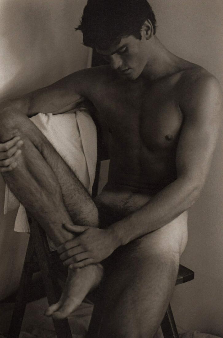 KEN HAAK - Male Nude,1981: Artist: KEN HAAK Print Title: Male Nude,1981 Medium: Tri-tone Photo-lithographs (Limited edition of 5000) Printed in the 1980’s, in the US Image size (inches) approx. 6 x 4” Ken Haak(1923 