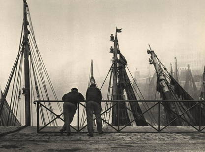 ANDRE KERTESZ - Fishing Boats, Dunkerque, 1929: Artist: ANDRE KERTESZ Print Title: Fishing Boats, Dunkerque, 1929 Medium: Sheet-Fed Gravure Printing date: 1970's Printed in France Image size approx. 6.75 x 9.5 inches Andre Kertesz (1894-1985) born