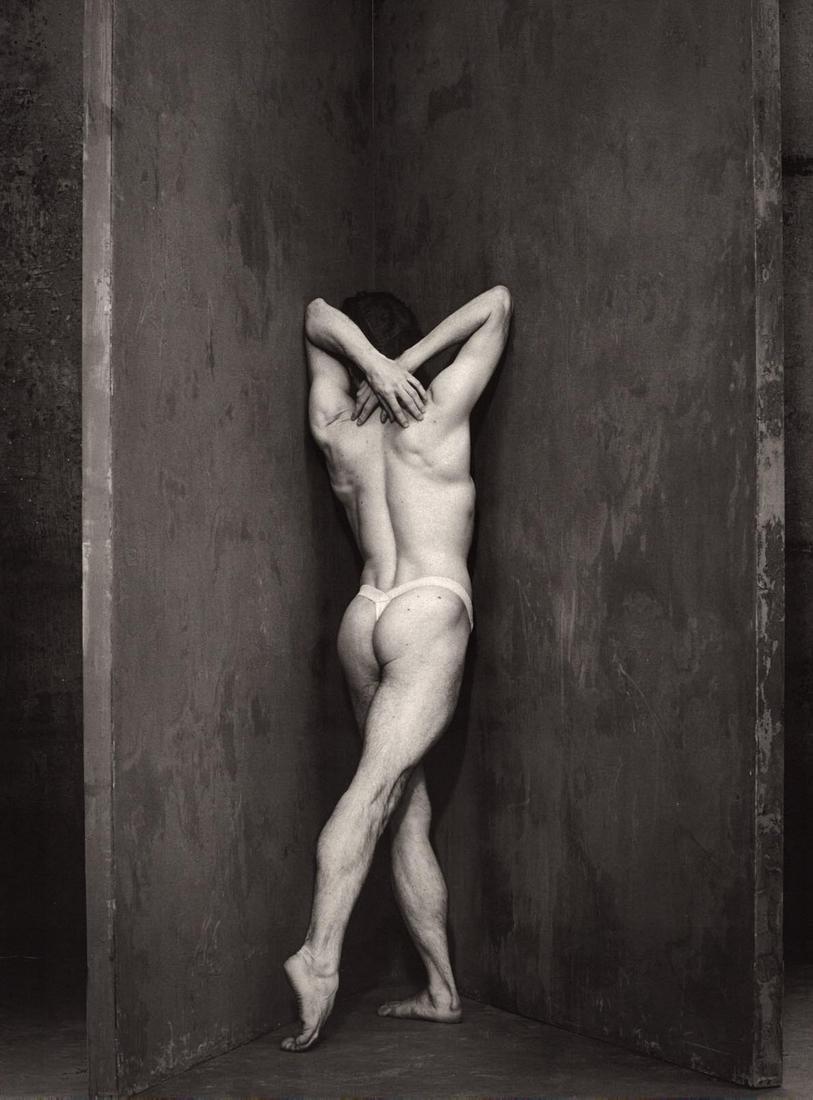 MARC LAGRANGE - Il Balerino (male nude): Artist: MARC LAGRANGE Print Title: Il Balerino Printing Date: 2010s Medium: Duotone Photo-lithograph Printed in: Italy Image Size: approx. 12 x 9” Marc Lagrange (1957-2015) was a Belgian photogr