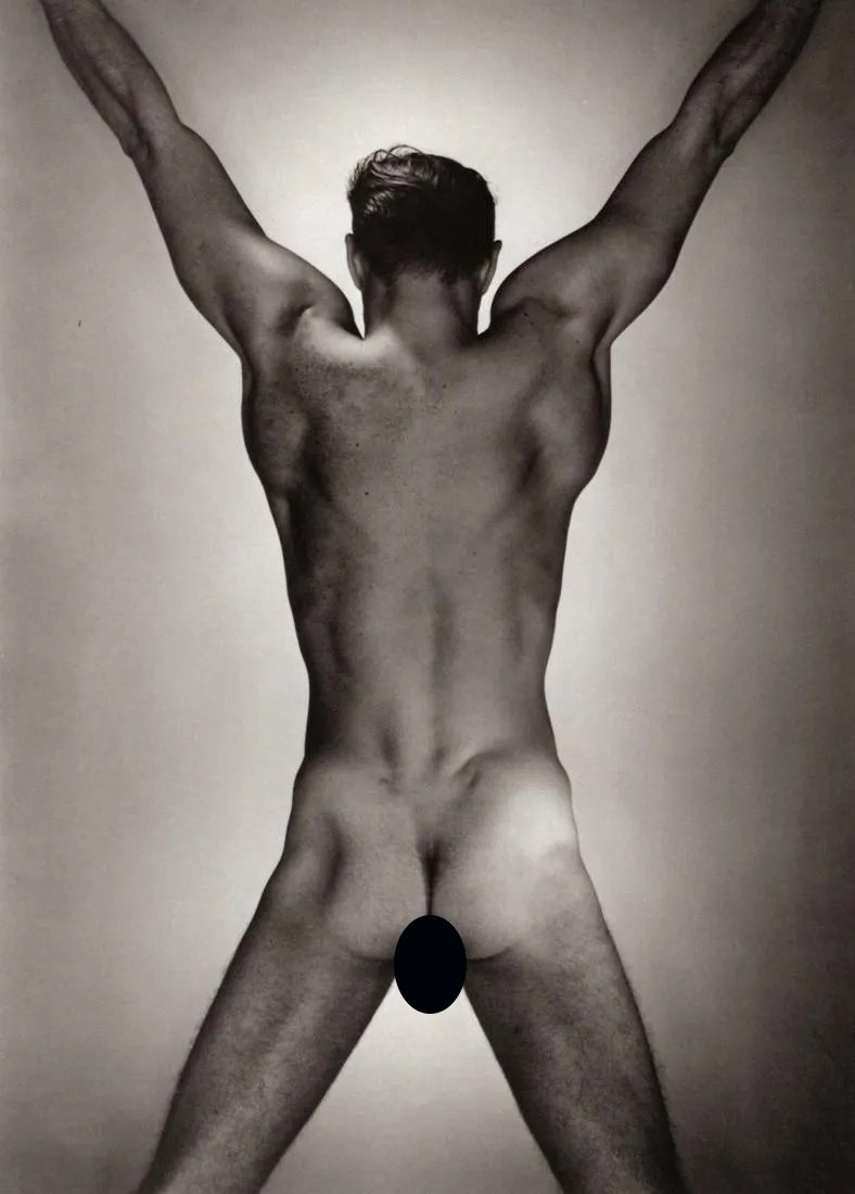 GEORGE PLATT LYNES - Male Nude, 1954: Artist: GEORGE PLATT LYNES Print Title: Male Nude, 1954 Medium: Duotone Photoengraving Printing Date: 1990â€™s Printed in Germany Image Size:8.5 X 6.5” George Platt Lynes (1907-1955).was an