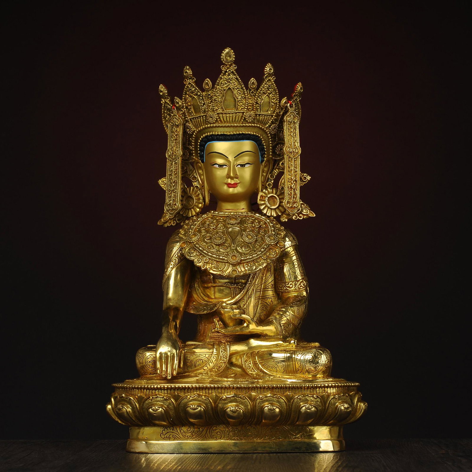 Tibetan Bronze Bon Buddha Sculpture - Enlightenment Buddha Sculpture: Title: Tibetan Bronze Bon Buddha Sculpture - Enlightenment Buddha Sculpture Origin: Asian private collection Date/Period: 20th C Description: Size: about 37x22x14 cm. Ancient Bon Buddhist Statues in T