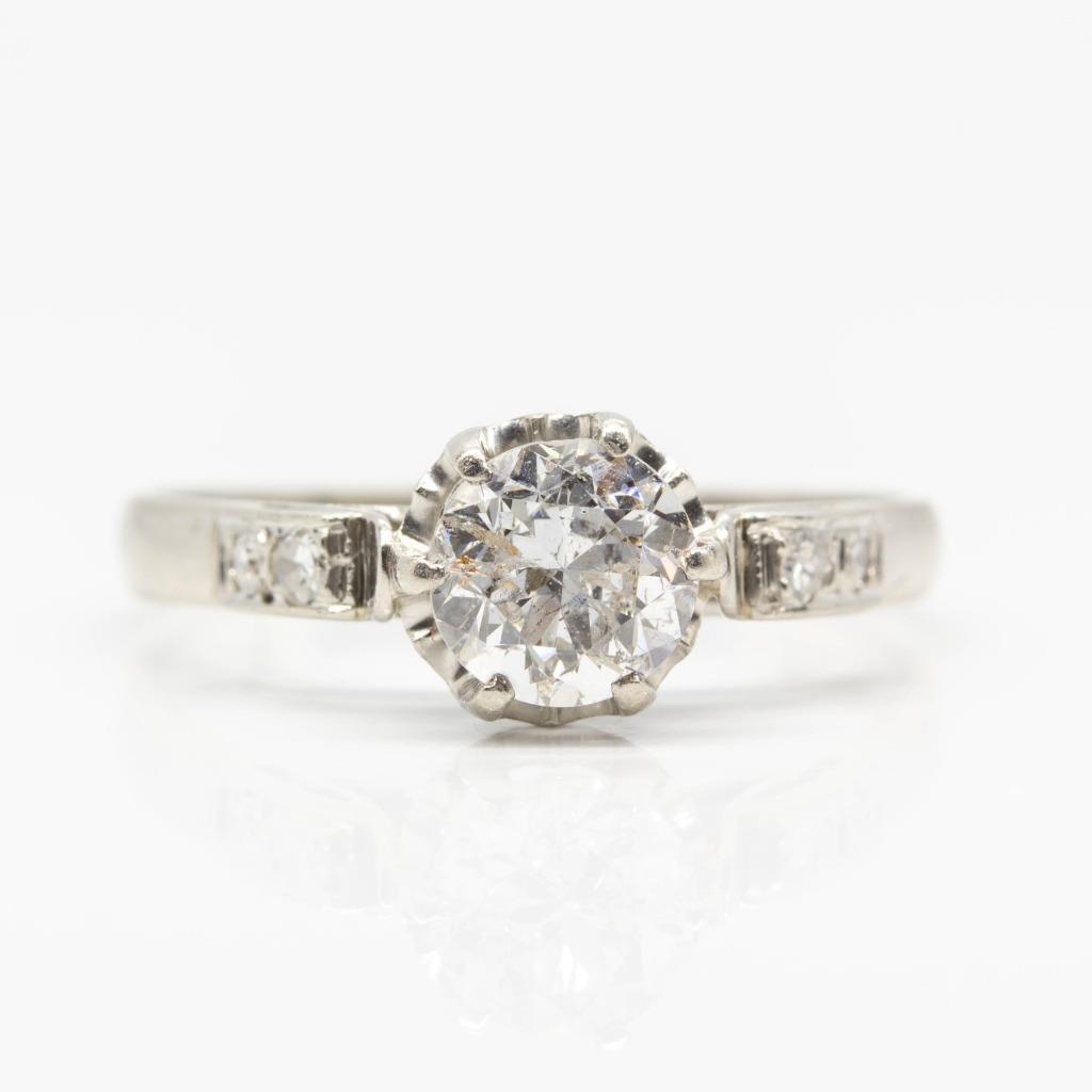 Antique Art Deco Platinum Diamond Engagement Ring (1 of 7)