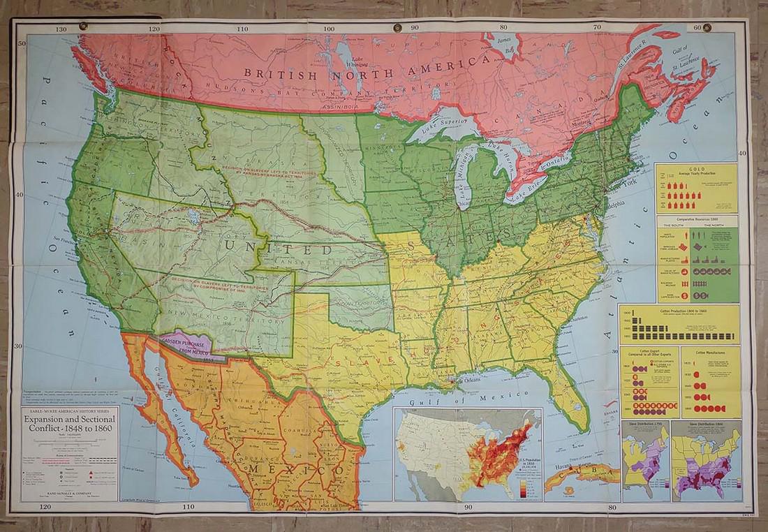 Earle-McKee American History Series. Expansion and Sectional Conflict - 1848 - 1860: Publication Date: 1940 Title: Earle-McKee American History Series. Expansion and Sectional Conflict - 1848 - 1860 Cartographer: RAND MCNALLY & COMPANY Publisher: RAND MCNALLY AND COMPANY Height: 37 Wi
