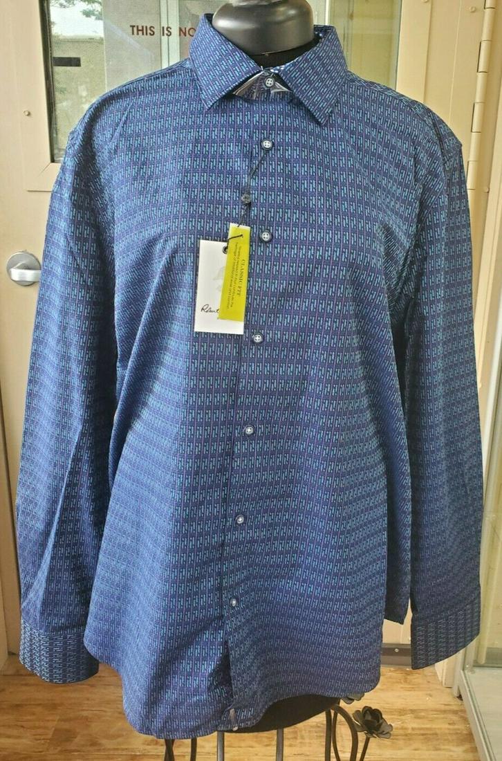 Robert Graham Clarkdale 2XL Navy: Robert Graham Clarkdale 2XL Navy Style # RF201076CF Shirt is still in plastic it came in from store, still has tags, never worn 0522-0-407 Reserve: $98.00 Shipping: Domestic: Flat-rate of $9.00 to any