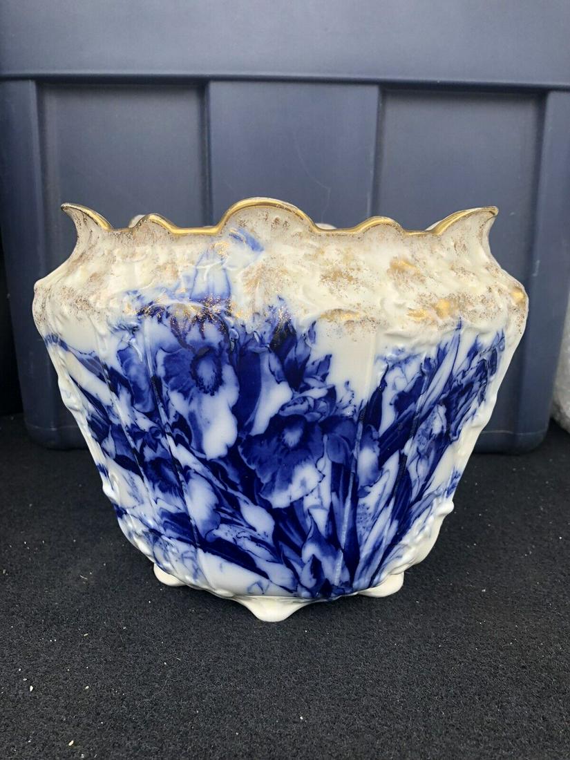 Flow Blue Floral Jardiniere (1 of 7)