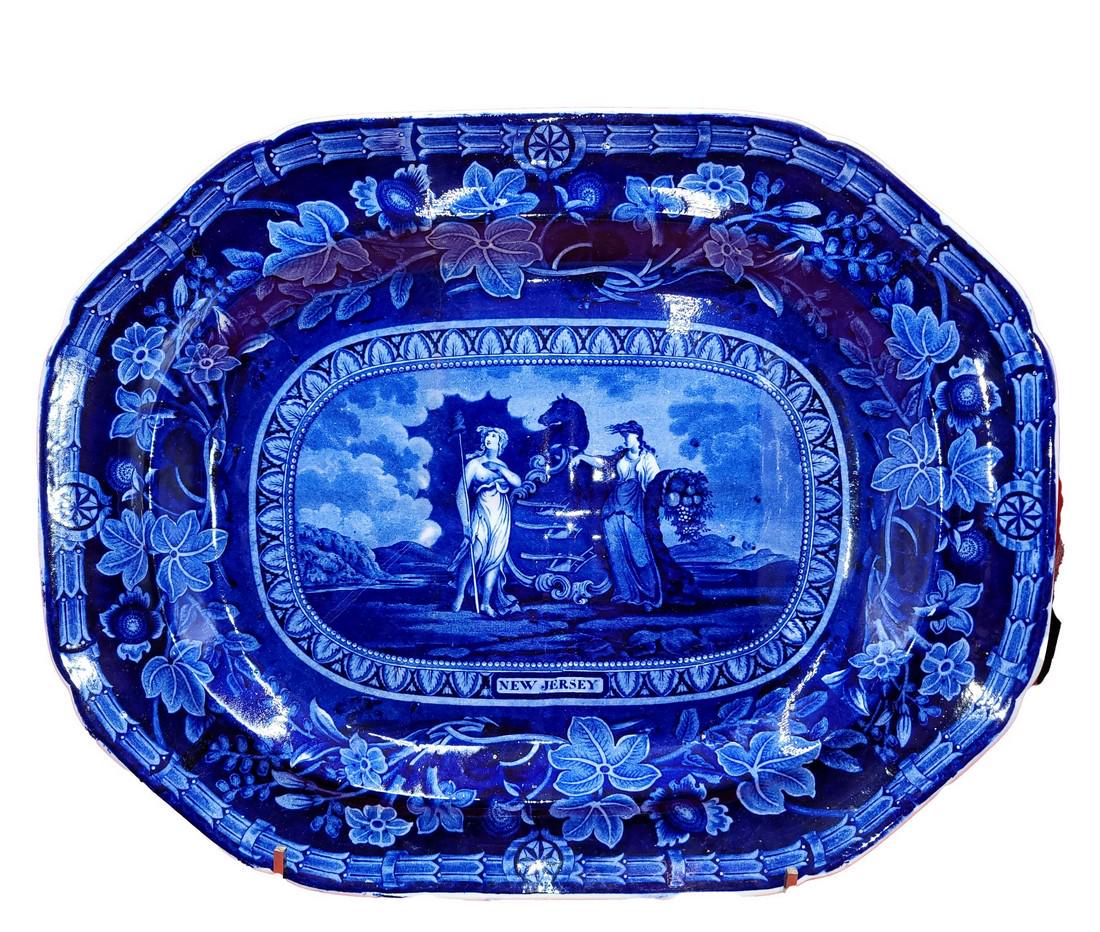 Historical Staffordshire Arms of New Jersey States Series Well & Tree Platter (1 of 8)