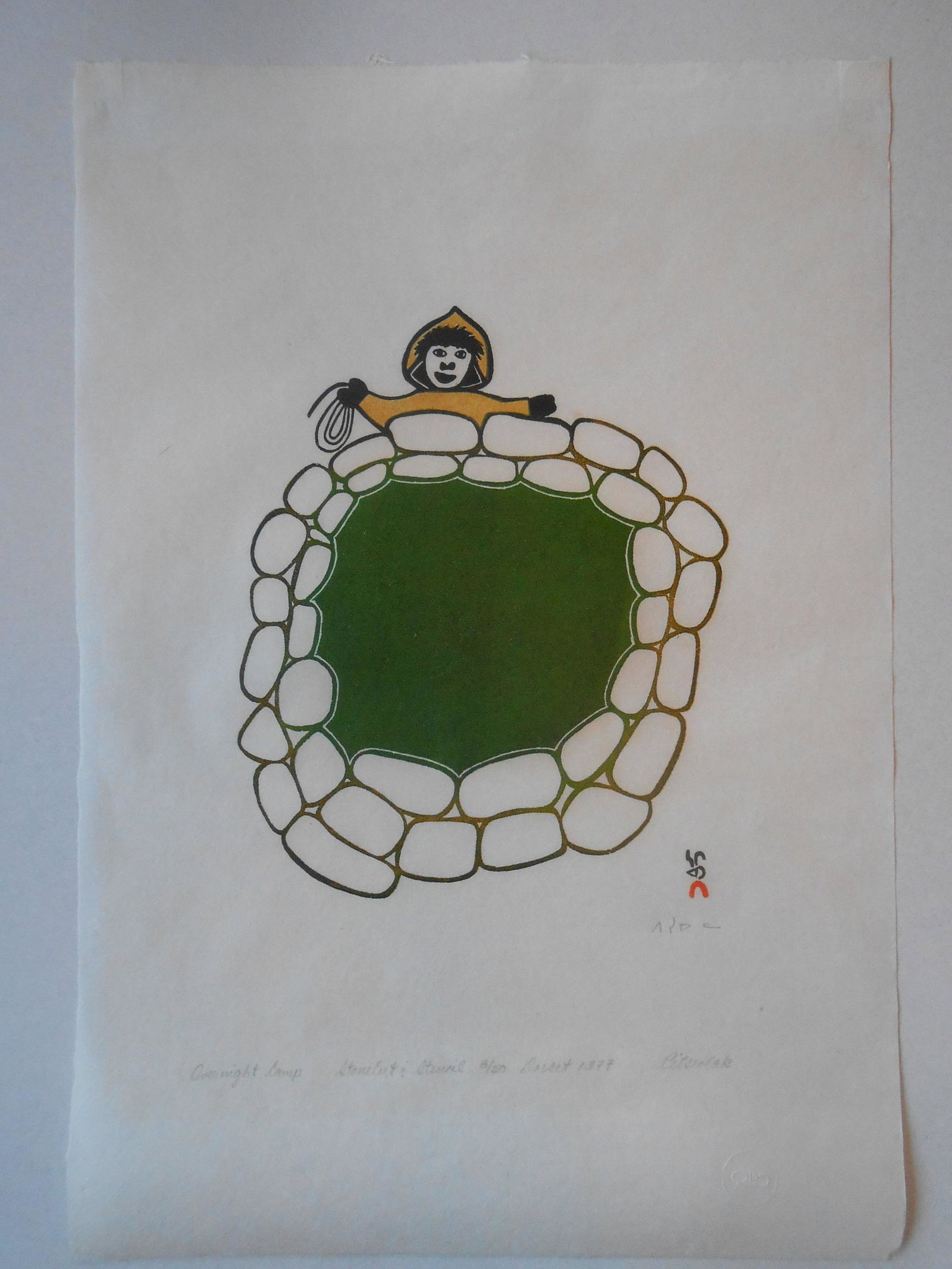 Pitseolak Ashoona (Inuit Artist, Canada, 1904–1983): “Overnight Camp": Title: Pitseolak Ashoona (Inuit Artist, Canada, 1904–1983): “Overnight Camp" Artist: Pitseolak Ashoona (Inuit Artist, Kinngait /Cape Dorset, Canada, 1904â€“1983) Date Period: 1977 Mat