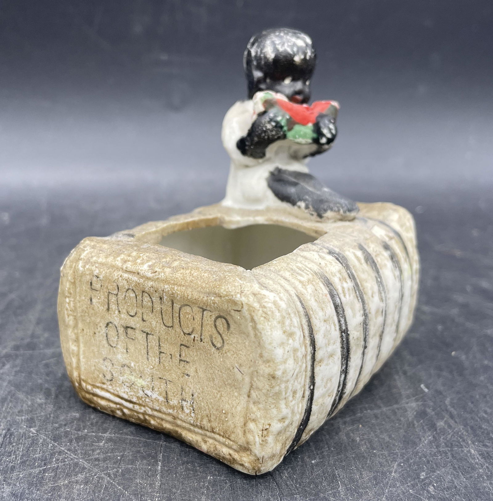 VINTAGE JAPAN CERAMIC MATCH HOLDER BOY BLACK AMERICANA PRODUCTS OF THE SOUTH (1 of 8)