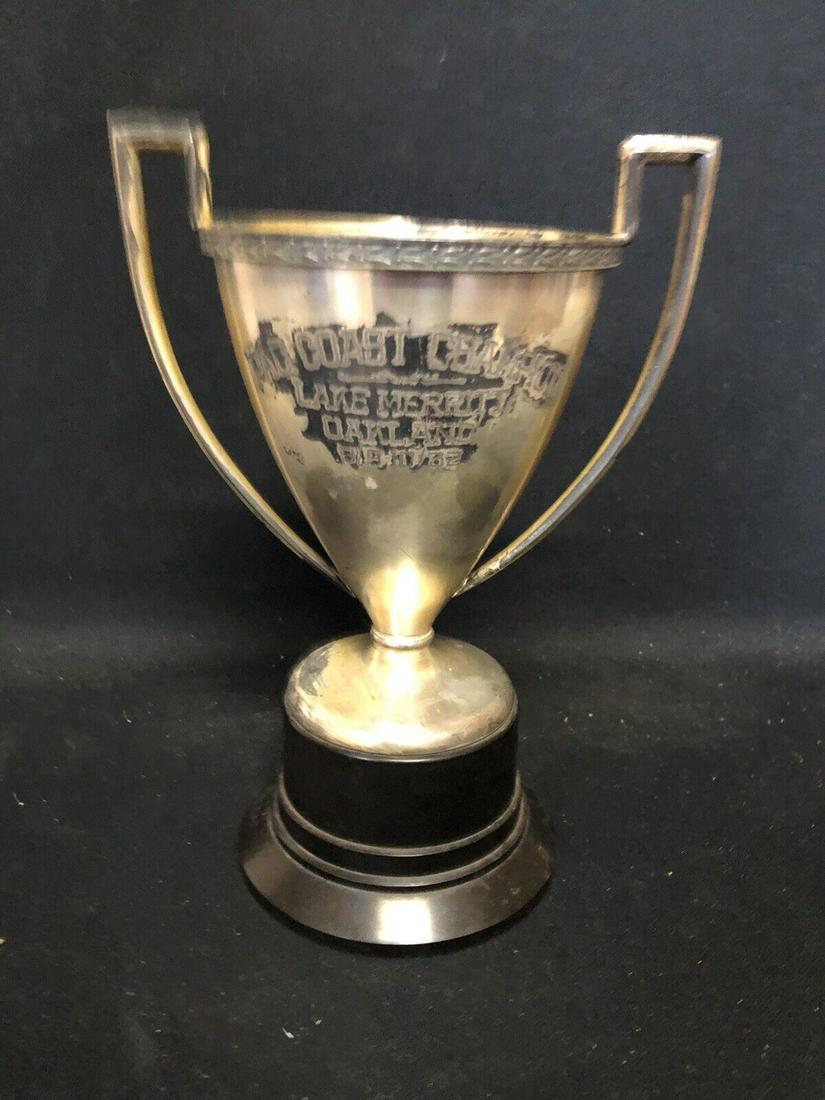 1932 9 1/4” herman wright pacific coast hydroplane loving cup trophy oakland ca (1 of 7)
