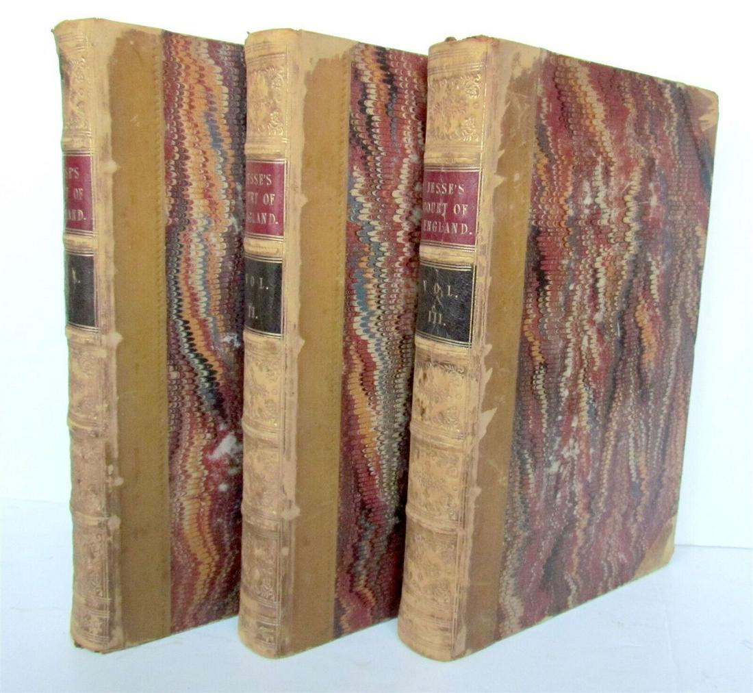 1843 MEMOIRS of COURT of ENGLAND by JOHN JESSE antique 3 VOLUMES (1 of 5)