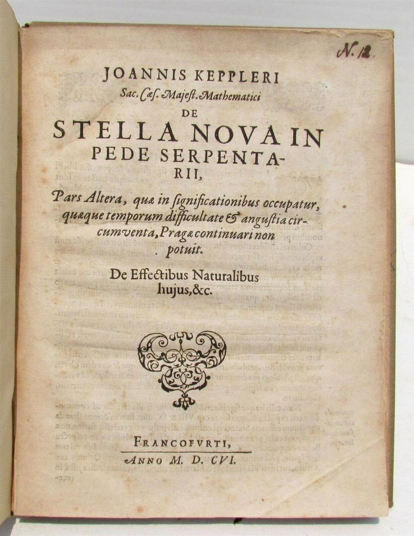 1606 JOHANNES KEPLER De stella nova in pede serpentari antique ASTRONOMY RARE (1 of 5)