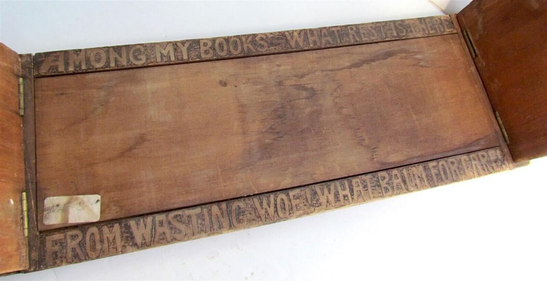 BOOK STAND HOLDER CARVED WOOD PRIMITIVE AMERICANA UNIQUE: Length 14.5" 5.5" wide Good condition The book on the photo is not included Reserve: $70.00 Shipping: Domestic: Flat-rate of $25.00 to anywhere within the contiguous U.S. International: Foreign shipp
