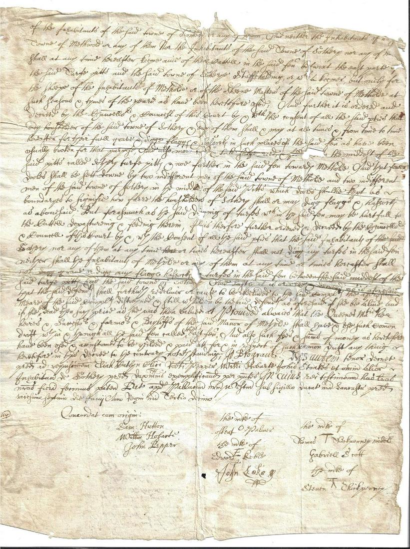 1638 Manuscript Duchy of Lancaster Numerous Signatures (1 of 2)