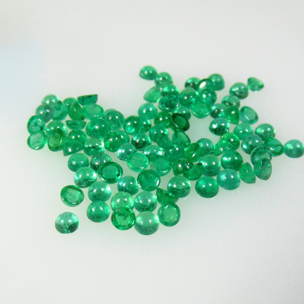 8.34 Ctw Natural 92 Zambian Emerald Round Lot (1 of 2)