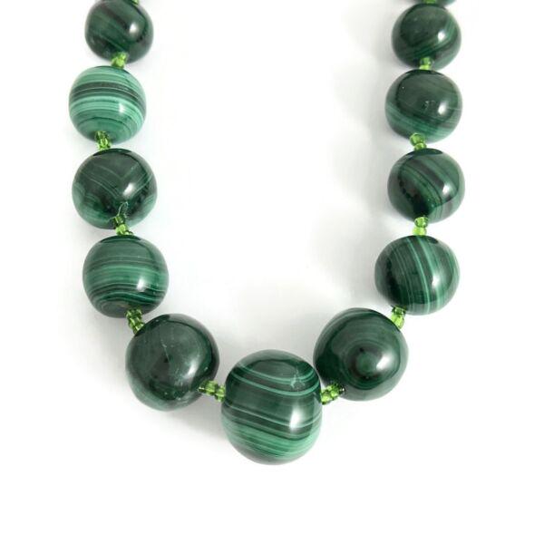 Vintage Green Malachite Graduated Bead Strand Necklace, 24 Inch, 175.32 Gr (1 of 5)