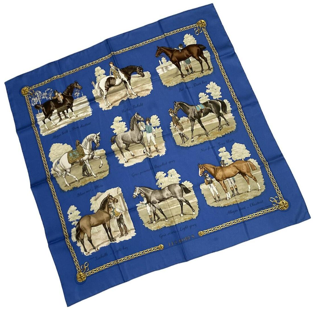 Authentic RARE! Hermes Les Robes Horses Ledoux Vintage 90cm Silk Scarf (1 of 9)