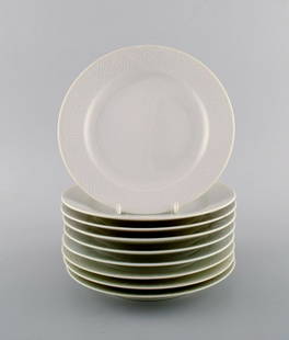 Royal Copenhagen. Salto Service, White. Nine salad plates. 1960s.: Royal Copenhagen. Salto Service, White. Nine salad plates. 1960s. Diameter: 17.5 cm. In excellent condition. 1st factory quality. Designed by Axel Salto in 1956. Reserve: $294.00 Shipping: Domestic: S
