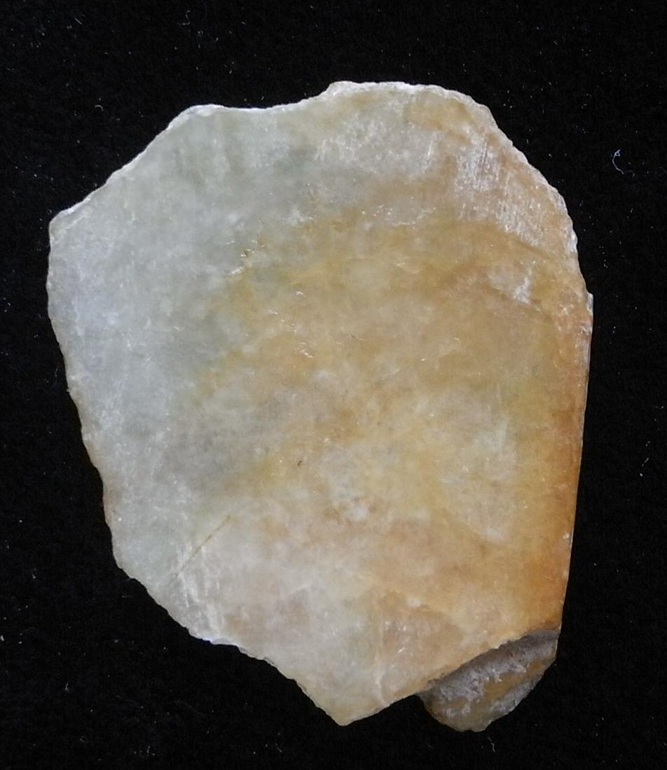 8.78 GRAM JADEITE JADE: Title: 8.78 GRAM JADEITE JADE Origin: Hpakant, Kachin State, Myanmar Size: 4.2x3.3x0.3 cm / 8.78 gram slize of golden brown to green, translucent jadeite jade Reserve: $3.00 Shipping: Domestic: Flat-r