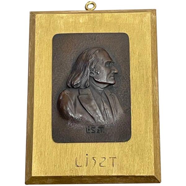 Antique Bronze Sculpture Franz Liszt "Music Pianist Composer Wall Plaque Signed: 1 Rare Small Antique Edwardian Original Artwork Bronze Sculpture Franz Liszt "Music Pianist" Composer Wall Plaque Signed. Signed by the German sculptor Joh. GREINER. Very collectible & decorative. Bro