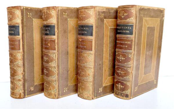 1868 BEAUTIFUL THOUGHTS 4 VOLUMES SET by CRAUFORD TAIT RAMAGE antique DECORATIVE (1 of 8)