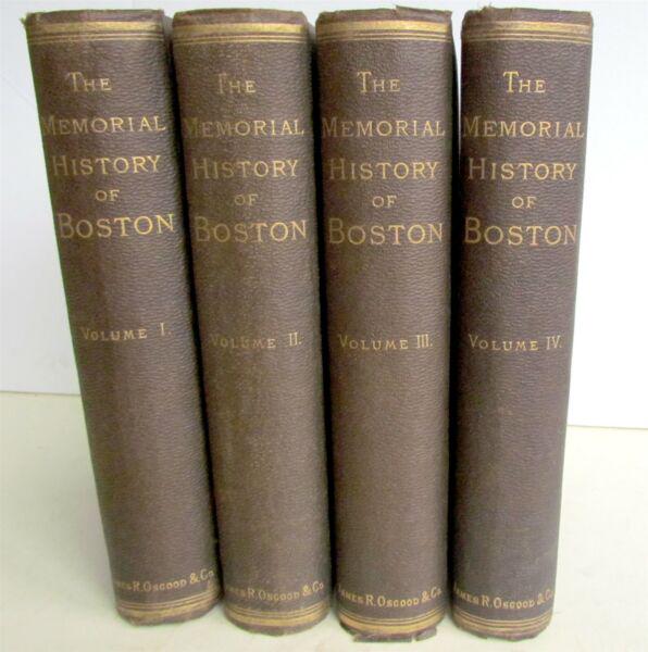 1881 MEMORIAL HISTORY OF BOSTON SUFFOLK MASS. 4 VOLUMES ILLUSTRATED antique (1 of 11)