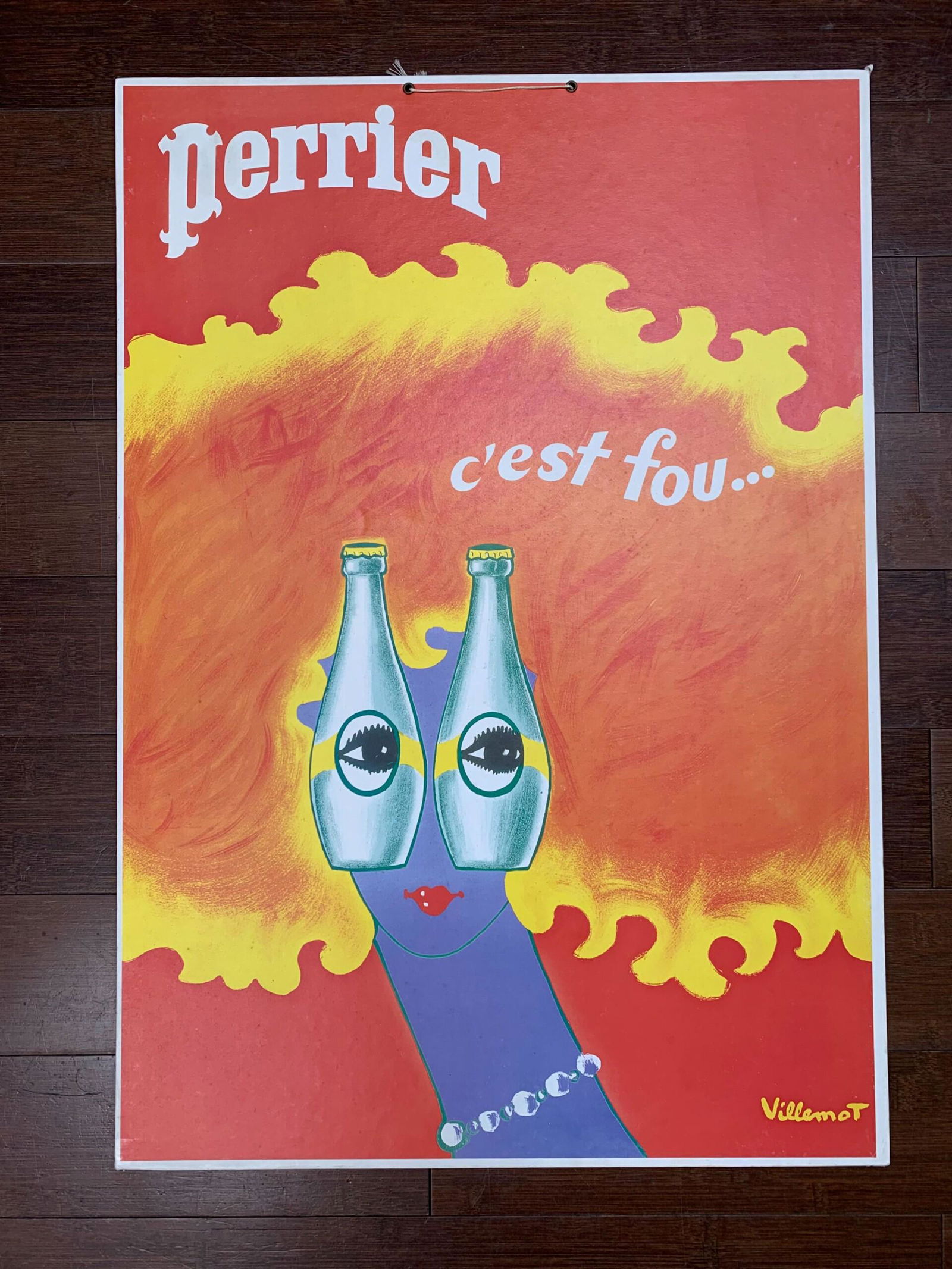 Perrier c'est Foi - Art by Villemot (1979) 18" x 26" French Advertising Poster - On Board (1 of 6)