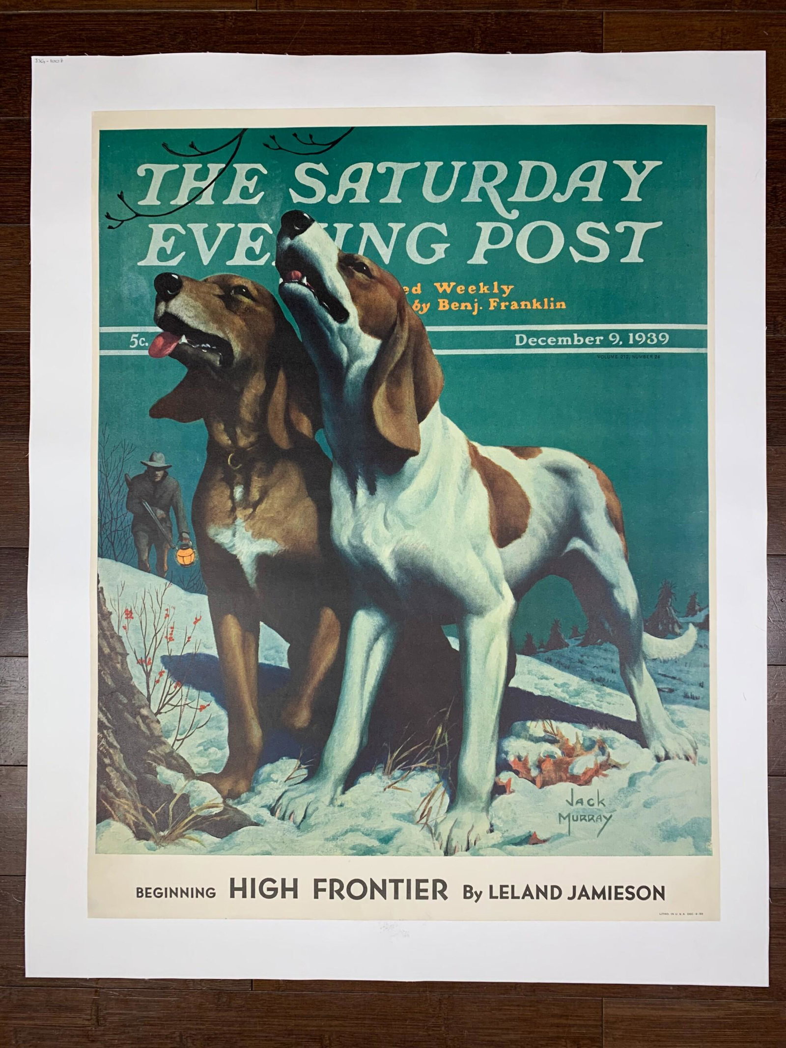 Saturday Evening Post (Hound Dogs) Jack Murray (Dec 9, 1939) 21.5" x 27.75" US Poster LB: Original Saturday Evening Post (Hound Dogs) Art by Jack Murray (Dec 9, 1939) 21.5" x 27.75" US Advertising Poster LB Condition: EXC Please refer to the attached image for a detailed view and condition