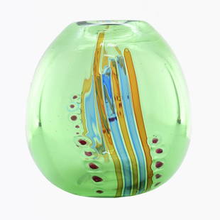 Anzolo Fuga A.VE.M - Vintage Murano Glass vase “ Murrine Incatenate “: Title: Anzolo Fuga A.VE.M - Vintage Murano Glass vase “ Murrine Incatenate “ Maker: Anzolo Fuga for A.VE.M. Date/Period: 1930 Origin: Murano Dimension: 18,5 x 18 cm 3830 grams Material: gl