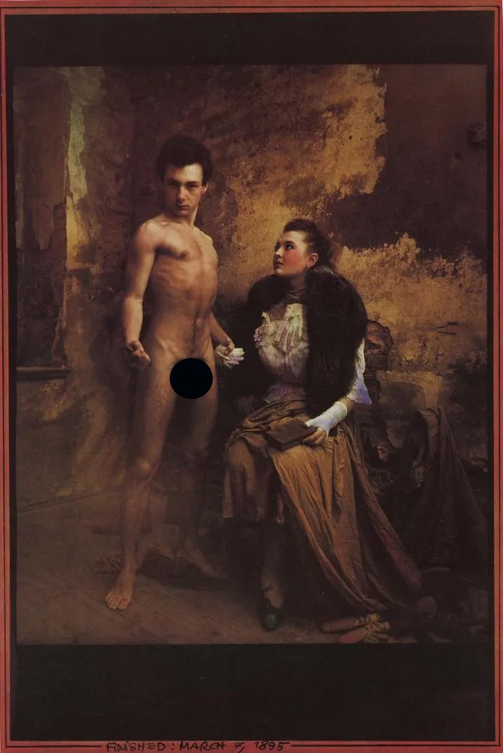 JAN SAUDEK - Denisa & Patrik, 15 years later: Artist: Jan Saudek Title: Denisa & Patrik, 15 years later Medium: Photo Litho, 1997 Dimensions: 7.5x11.2" Description: Heat Wax Mounted on 11x14" Conservation Board Artist Bio: Jan Saudek (1935) is a